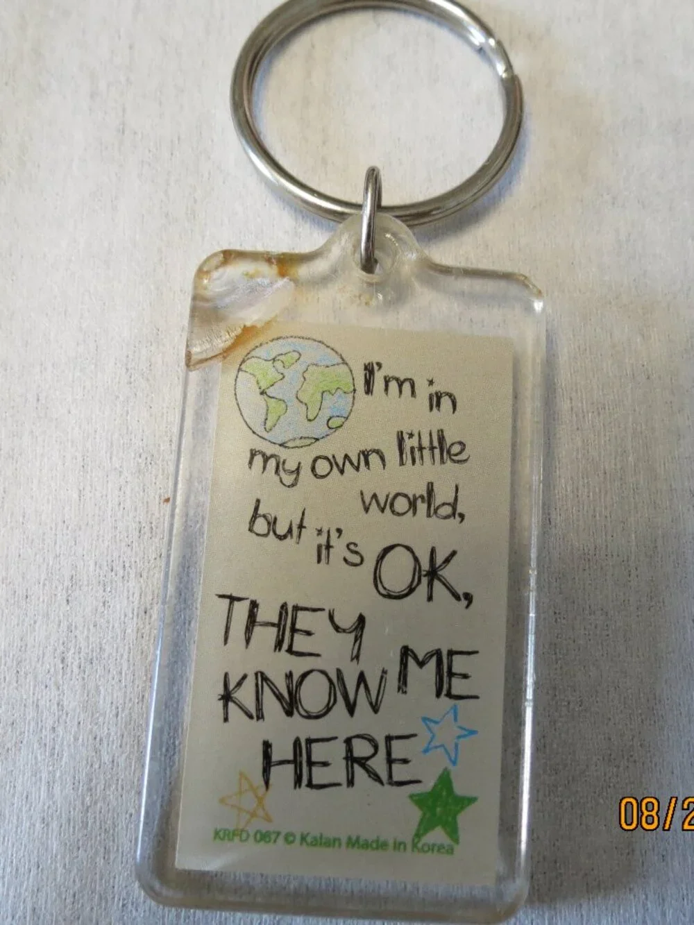 USED- Own Little World Keychain w/ defect